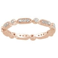 thumbnail image 1 of AFFY Round Cut White Natural Diamond Eternity Band Ring In 14K Solid Rose Gold (0.25 Ct), 1 of 1