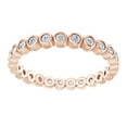 thumbnail image 1 of AFFY Round Cut White Natural Diamond Eternity Band Ring In 14K Solid Rose Gold (0.37 Ct), 1 of 1