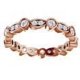 thumbnail image 1 of AFFY Round Cut White Natural Diamond Eternity Band Ring In 14K Solid Rose Gold (0.5 Ct), 1 of 1