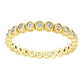 thumbnail image 1 of AFFY Round Cut White Natural Diamond Eternity Band Ring In 14K Solid Yellow Gold (0.37 Ct), 1 of 1
