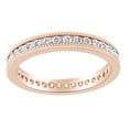 thumbnail image 1 of AFFY Round Cut White Natural Diamond Eternity Milgrain Band Ring In 14K Solid Rose Gold (0.5 Ct), 1 of 1