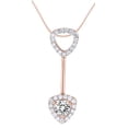 thumbnail image 1 of AFFY Round Cut White Natural Diamond Fashion Pendant Necklace In 14k Rose Gold, 1 of 1