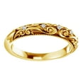 thumbnail image 1 of Round Cut White Natural Diamond Filigree Band Ring In 14K Solid Yellow Gold (0.03 Ct), Size-7, 1 of 1