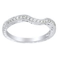 thumbnail image 1 of AFFY Round Cut White Natural Diamond Filigree Style Band Ring In 14K Solid White Gold (0.1 Ct) By, 1 of 1
