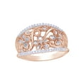 thumbnail image 1 of Round Cut White Natural Diamond Flower Filigree Ring in 10k Rose Gold (0.2 Cttw), 1 of 1