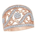 thumbnail image 1 of AFFY Round Cut White Natural Diamond Flower Ring in 10K Rose Gold (1 cttw), 1 of 1