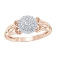thumbnail image 1 of Round Cut White Natural Diamond Frame Celtic Knot Promise Ring in 10k Rose Gold (0.25 Cttw), 1 of 1