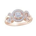 thumbnail image 1 of Round Cut White Natural Diamond Frame Celtic Knot Promise Ring in 10k Rose Gold (0.25 Cttw), 1 of 1