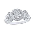 thumbnail image 1 of Round Cut White Natural Diamond Frame Celtic Knot Promise Ring in 10k White Gold (0.25 Cttw), 1 of 1