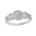 thumbnail image 1 of Round Cut White Natural Diamond Frame Celtic Knot Promise Ring in 10k White Gold (0.25 Cttw), 1 of 1