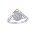 thumbnail image 1 of Round Cut White Natural Diamond Frame Celtic Trinity Knot and Crown Promise Ring in 10k White Gold (0.25 Cttw), 1 of 1