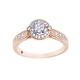 thumbnail image 1 of AFFY Round Cut White Natural Diamond Frame Cluster Promise Ring in 10k Solid Rose Gold (0.17 Cttw) - 13.5, 1 of 1