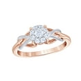 thumbnail image 1 of Round Cut White Natural Diamond Frame Double Knot Ring in 10k Rose Gold (0.25 Cttw), 1 of 1