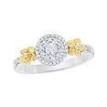 thumbnail image 1 of Round Cut White Natural Diamond Frame Flower Engagement Ring in 10k White Gold (0.25 Cttw), 1 of 1
