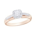 thumbnail image 1 of Round Cut White Natural Diamond Frame Promise Ring in 10k Rose Gold (0.2 Cttw), 1 of 1