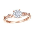 thumbnail image 1 of Round Cut White Natural Diamond Frame Twist Shank Engagement Ring in 10k Rose Gold (0.37 Cttw), 1 of 1