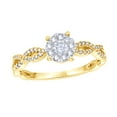 thumbnail image 1 of Round Cut White Natural Diamond Frame Twist Shank Engagement Ring in 10k Yellow Gold (0.37 Cttw), 1 of 1