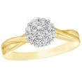 thumbnail image 1 of AFFY Round Cut White Natural Diamond Frame Twist Shank Engagement Ring in 14K Yellow Gold (0.5 cttw), 1 of 1