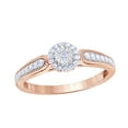 thumbnail image 1 of Round Cut White Natural Diamond Frame Vintage Style Promise Ring in 10k Rose Gold (0.17 Cttw), 1 of 1