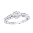 thumbnail image 1 of Round Cut White Natural Diamond Frame Vintage Style Promise Ring in 10k White Gold (0.17 Cttw), 1 of 1