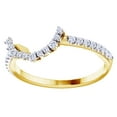 thumbnail image 1 of AFFY Round Cut White Natural Diamond Guard Band Ring In 14K Solid Gold (0.2 Ct), Size-11, 1 of 1