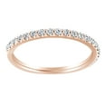 thumbnail image 1 of AFFY Round Cut White Natural Diamond Half Eternity Band Ring In 14K Solid Rose Gold (0.12 Ct), 1 of 1