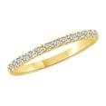 thumbnail image 1 of AFFY Round Cut White Natural Diamond Half Eternity Band Ring In 14K Solid Yellow Gold, 1 of 1