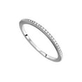 thumbnail image 1 of AFFY Round Cut White Natural Diamond Half Eternity Ring in 10k White Gold (1/10 Cttw), 1 of 1