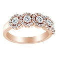 thumbnail image 1 of AFFY Round Cut White Natural Diamond Halo Style Engagement Wedding Ring In 14K Solid Rose Gold (0.75 Ct), 1 of 1