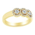 thumbnail image 1 of AFFY Round Cut White Natural Diamond Halo Style Engagement Wedding Ring In 14K Solid Yellow Gold (0.37 Ct), 1 of 1