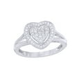 thumbnail image 1 of Round Cut White Natural Diamond Heart Cluster Ring in 10k White Gold (0.33 Cttw), 1 of 1