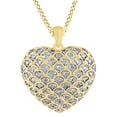 thumbnail image 1 of AFFY Round Cut White Natural Diamond Heart Pendant Necklace In 14K Yellow Gold Over Sterling Silver (1 Ct) By, 1 of 1
