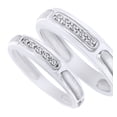 thumbnail image 1 of AFFY Round Cut White Natural Diamond His And Hers Wedding Band Ring Set in 14K White Gold (0.07 Cttw), 1 of 2