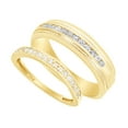 thumbnail image 1 of AFFY Round Cut White Natural Diamond His & Hers Wedding Band Set in 14K Yellow Gold (0.5 Cttw), 1 of 2