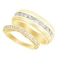 thumbnail image 1 of AFFY Round Cut White Natural Diamond His & Hers Wedding Band Set in 14K Yellow Gold (0.75 Cttw), 1 of 2
