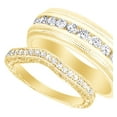 thumbnail image 1 of AFFY Round Cut White Natural Diamond His Hers Wedding Band Set in 14K Yellow Gold (0.75 Cttw), 1 of 2