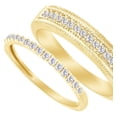 thumbnail image 1 of AFFY Round Cut White Natural Diamond His and Hers Wedding Band Ring Set in 14K Yellow Gold (0.2 Cttw), 1 of 2