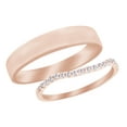 thumbnail image 1 of AFFY Round Cut White Natural Diamond His and Hers Wedding Band Set in 14K Rose Gold (0.2 Cttw) By, 1 of 2