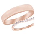 thumbnail image 1 of AFFY Round Cut White Natural Diamond His and Hers Wedding Band Set in 14K Rose Gold (0.2 Cttw), 1 of 2