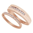 thumbnail image 1 of AFFY Round Cut White Natural Diamond His and Hers Wedding Band Set in 14K Rose Gold (0.38 Cttw), 1 of 1