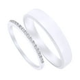 thumbnail image 1 of Round Cut White Natural Diamond His and Hers Wedding Band Set in 14K White Gold (0.1 Cttw), 1 of 1