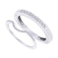thumbnail image 1 of AFFY Round Cut White Natural Diamond His and Hers Wedding Band Set in 14K White Gold (0.33 Cttw) By, 1 of 2