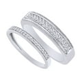 thumbnail image 1 of AFFY Round Cut White Natural Diamond His and Hers Wedding Band Set in 14K White Gold (0.38 Cttw), 1 of 2