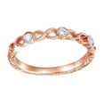 thumbnail image 1 of Round Cut White Natural Diamond Infinity Band Ring In 14K Solid Rose Gold (0.1 Ct), Size-6, 1 of 1