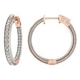 thumbnail image 1 of AFFY Round Cut White Natural Diamond Inside-Out Hoop Earrings In 14K Solid Rose Gold (2.08 Ct) By, 1 of 1