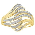 thumbnail image 1 of AFFY Round Cut White Natural Diamond Intertwined Ring In 10K Solid Yellow Gold, 1 of 1