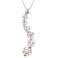 thumbnail image 1 of AFFY Round Cut White Natural Diamond Journey Pendant Necklace In 14k Rose Gold, 1 of 1
