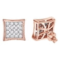 thumbnail image 1 of AFFY Round Cut White Natural Diamond Kite Shaped Stud Earrings In 14K Solid Rose Gold (1.25 Ct) By, 1 of 1