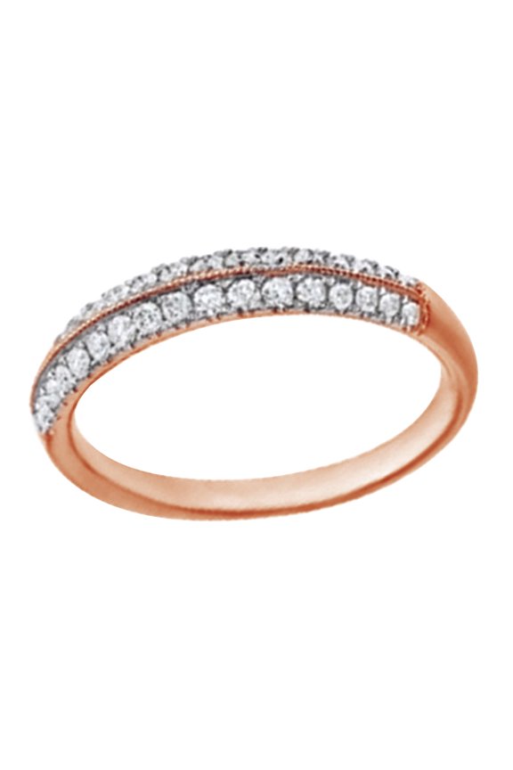 Round Cut White Natural Diamond Knife Edge Anniversary Band Ring In 14K Solid Gold