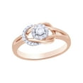 thumbnail image 1 of Round Cut White Natural Diamond Knot Frame Promise Ring in 10k Rose Gold (0.25 Cttw), 1 of 1